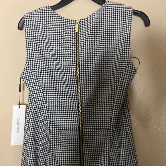 Calvin Klein Black and White houndstooth Sleeveless Sheath Dress - Picture 9 of 16